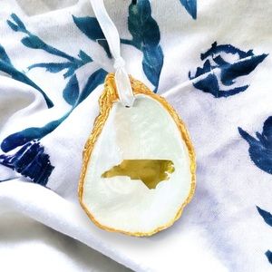 North Carolina oyster shell car charm ornament